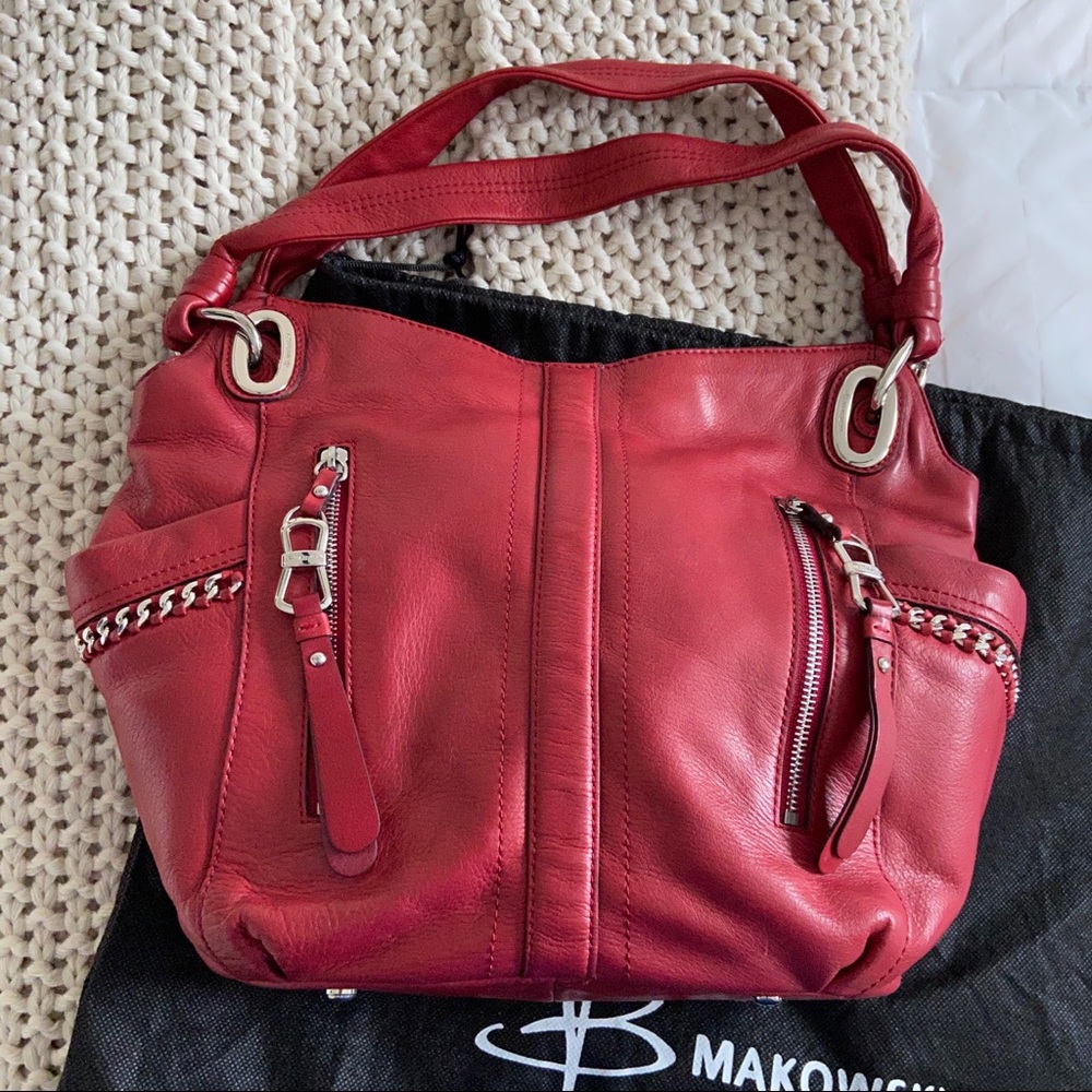 B. Makowsky Leather Shoulder Bag